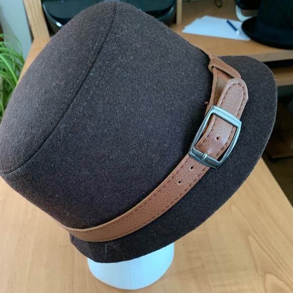 Hat fedora felt woman’s brown strap - Picture 1 of 5